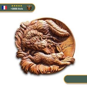 Art Mural Viking Loup et Lapin