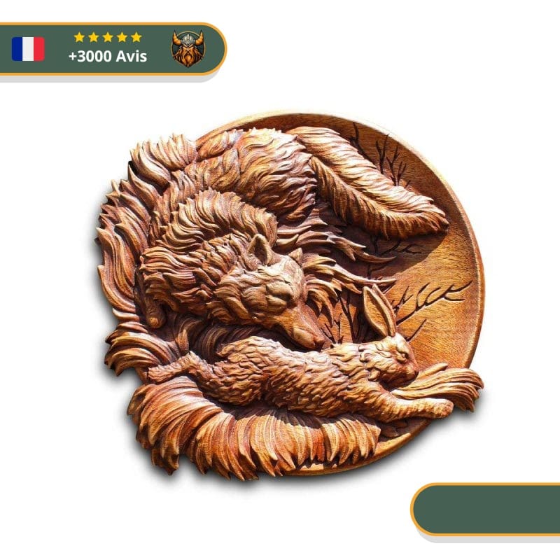 Art Mural Viking Loup et Lapin