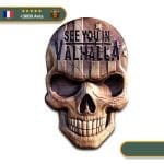 Art Mural Viking Tête de Mort Américaine Valhalla