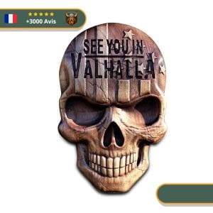 Art Mural Viking Tête de Mort Américaine Valhalla