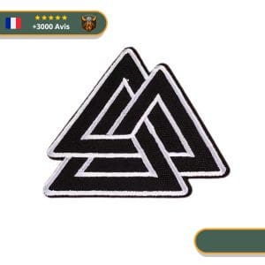 Badge Viking Valknut noir