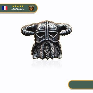 Bague Masque Guerrier Danois | Argent Viking-Legends.com