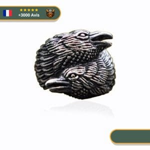 Bague Olaf Corbeau | Argent Viking-Legends.com