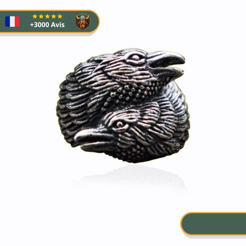 Bague Olaf Corbeau | Argent Viking-Legends.com