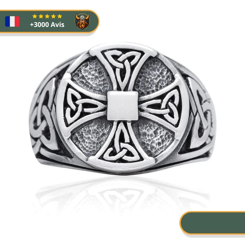 Chevalière Croix Nordique | Argent Viking-Legends.com