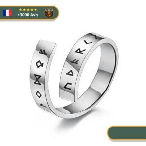 Bague unique avec ornement nordique en argent sterling