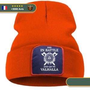 Bonnet Viking Die in Battle & Go to Valhalla orange