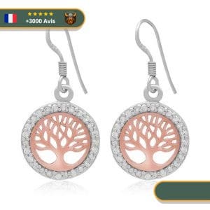 Boucles D'Oreilles Yggdrasil | Argent Et Or Rose