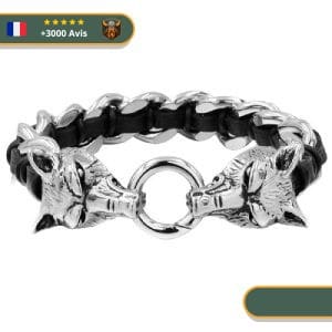 Bracelet Viking Loup Double