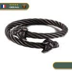 Bracelet Viking Loup du Clan noir