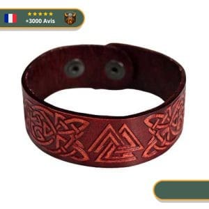 Bracelet Viking en Cuir Valknut