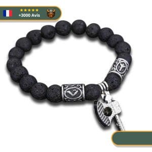 Bracelet Viking Perles de Lave de Thor