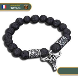 Bracelet Viking Perles de Lave du Bouc