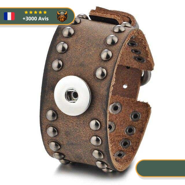 Bracelet de Force Cuir Viking brun