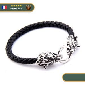 Bracelet Viking Nordique Tête De Loup