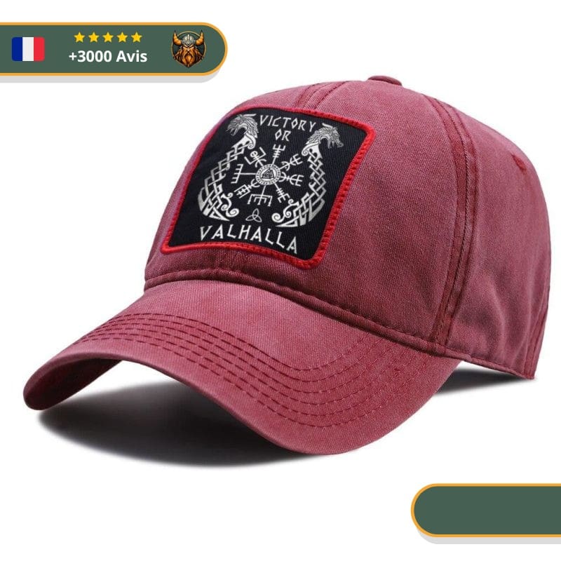 Casquette Viking Valhalla rouge