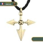 Collier Viking Croix Gungnir Or