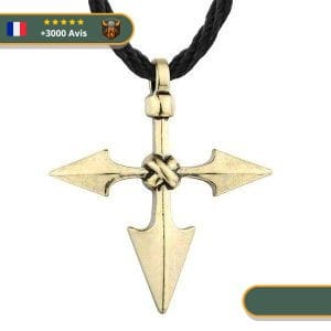 Collier Viking Croix Gungnir Or