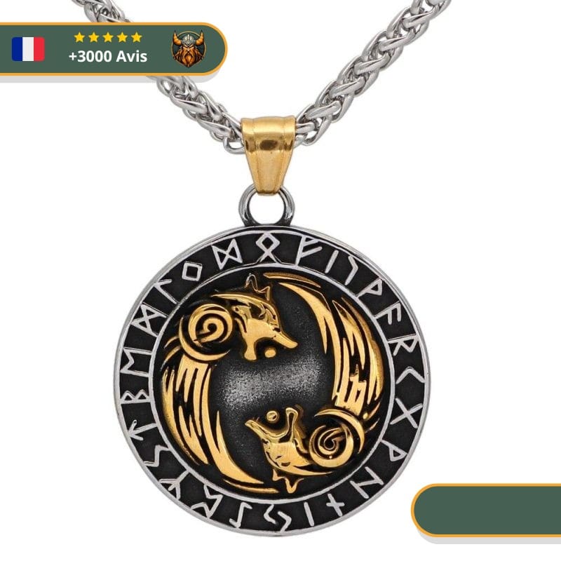 Collier Viking Geri et Freki