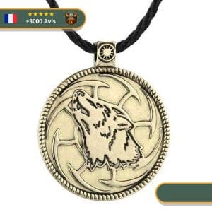Collier Viking Loup Managarm Hurlant en Or