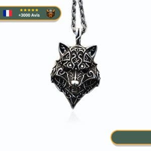 Collier Viking Loup Scandinave | Argent