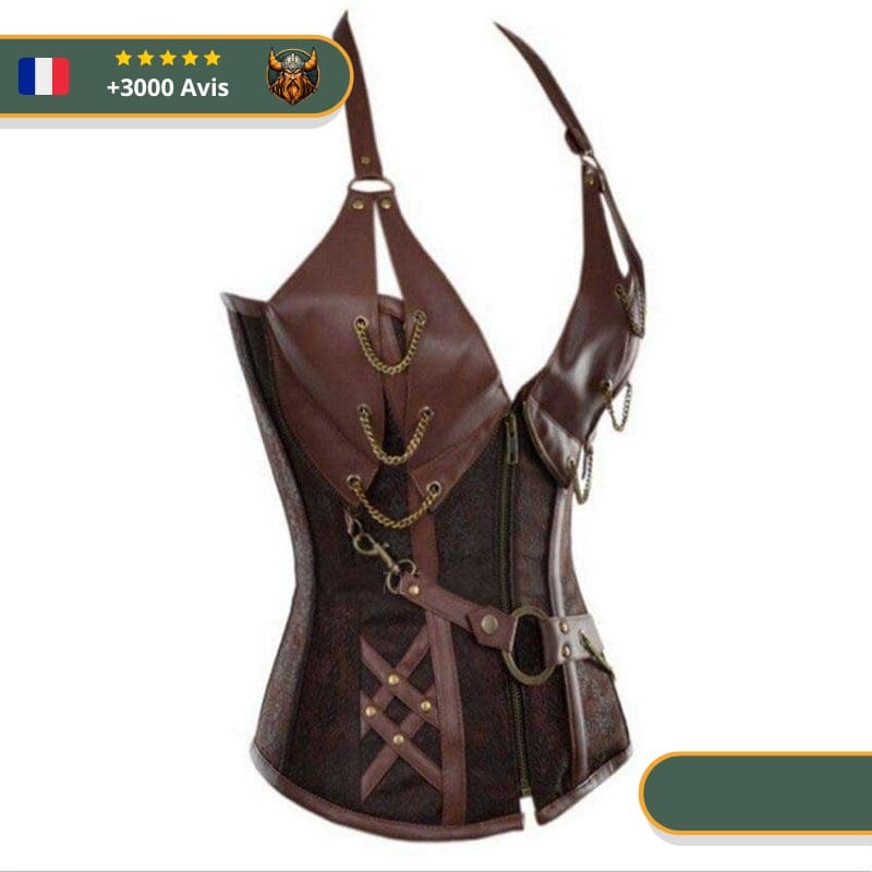 Corset Viking Guerrière brun