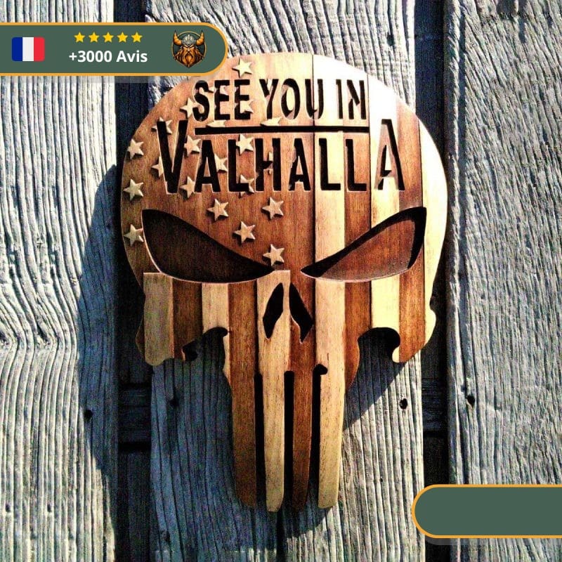Art Mural Viking Crâne Américain Valhalla – Image 2