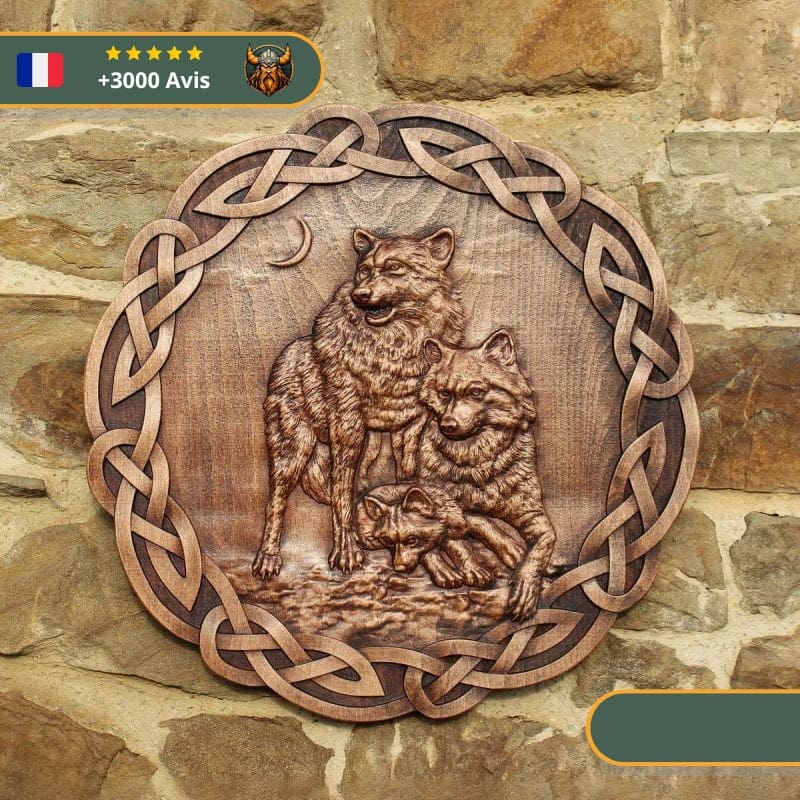 Art Mural Viking Famille de Loup – Image 3