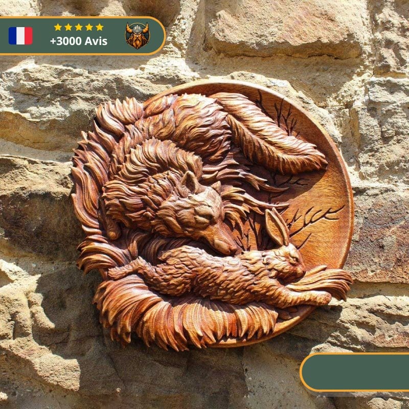 Art Mural Viking Loup et Lapin – Image 2