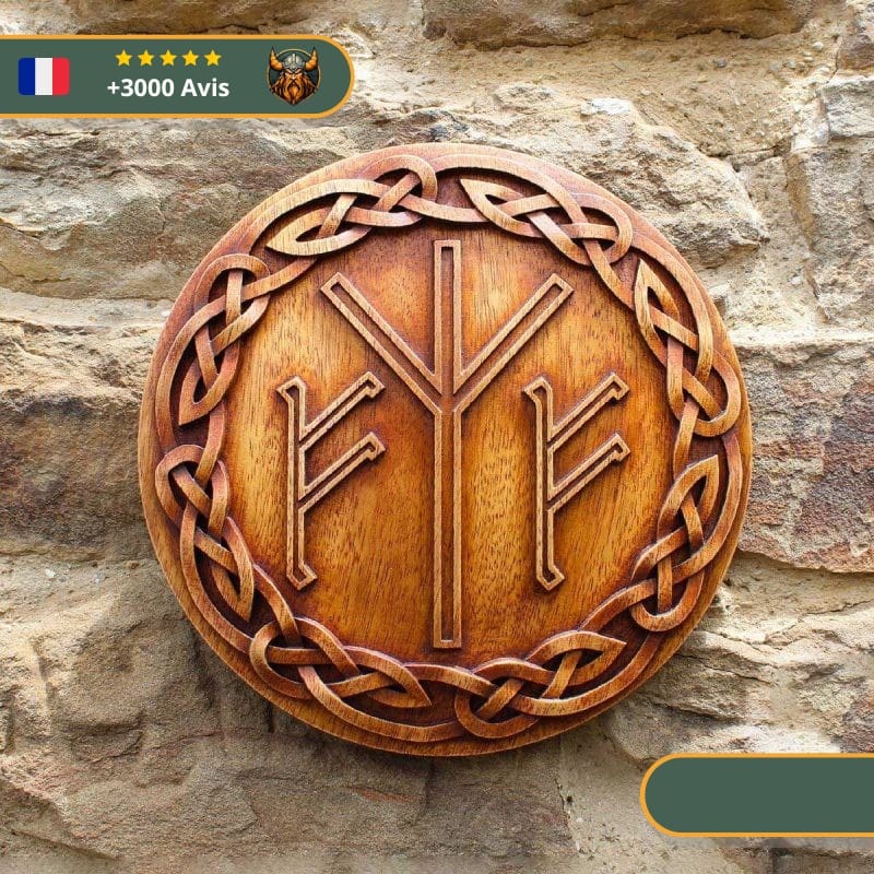 Art Mural Viking Runes Algiz et Fehu – Image 3