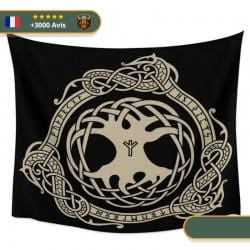 Drapeau Légende Viking | Noir et Beige Viking-Legends.com