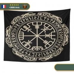 Drapeau Boussole Viking | Noir et Or Viking-Legends.com