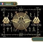 Drapeau Mythologie Viking | Noir et Or Viking-Legends.com