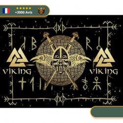 Drapeau Mythologie Viking | Noir et Or Viking-Legends.com