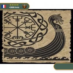 Drapeau Drakkar Viking | Noir et Marron Viking-Legends.com