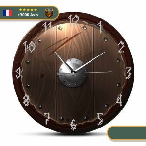 Horloge Viking Bouclier en bois