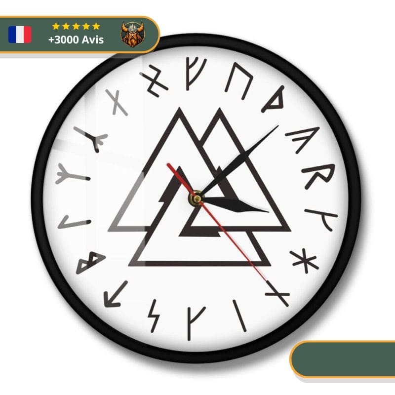 Horloge Viking Valknut modèle avec cadre