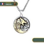 Collier Viking <br>Loup Fenrir Et Lune</br> Viking Shop