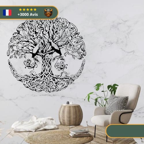 Stickers Arbre De Vie, Noir et Blanc en livraison gratuite