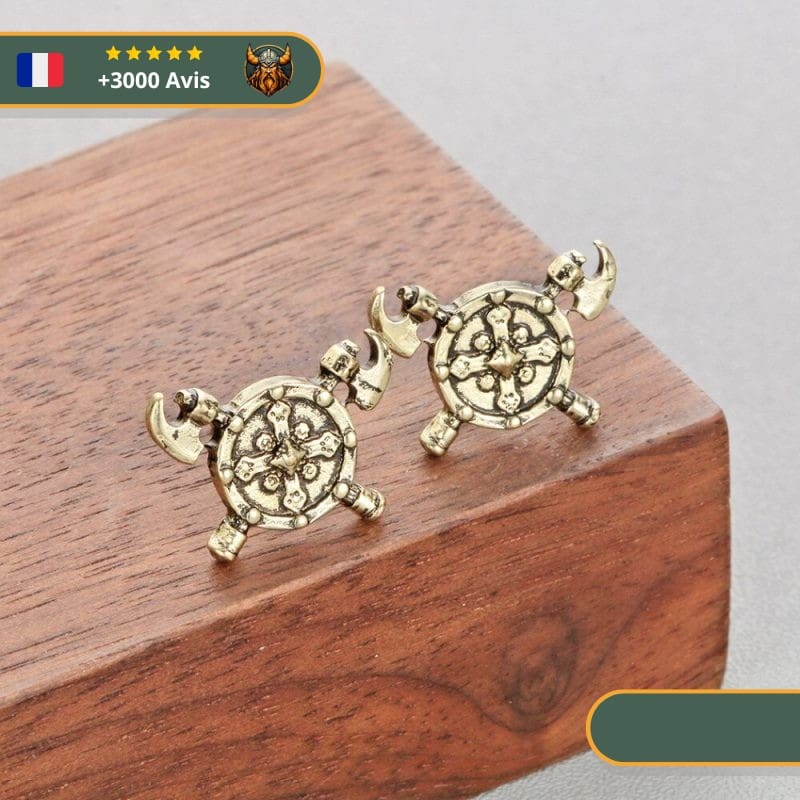 Boucles D'oreilles Bouclier | or – Image 3