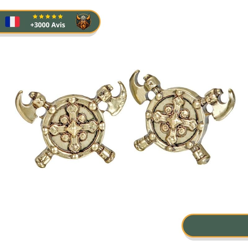 Boucles D'oreilles Bouclier | or – Image 2