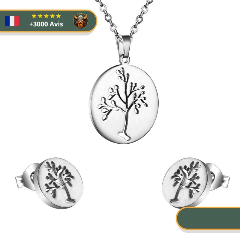 Collier & Boucles D'oreilles Viking Arbre De Vie