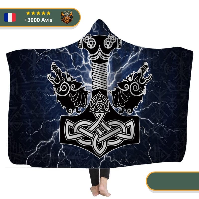 Plaid Marteau De Thor | Noir et Bleu – Image 3