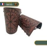 Manchette Viking en Cuir Vegvisir brun