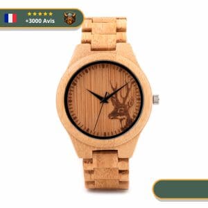 Montre Tête De Cerf Bois | Marron Foncé