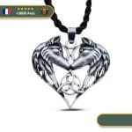 Pendentif Viking  Couple Loup