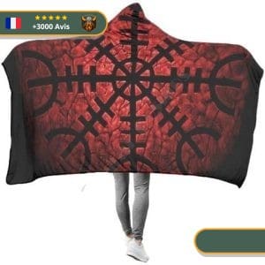 Plaid Boussole Viking | Noir et Rouge Viking-Legends.com