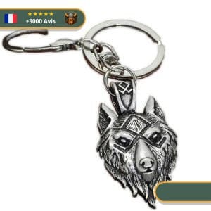 Porte-clé Viking Loup Fenrir argent