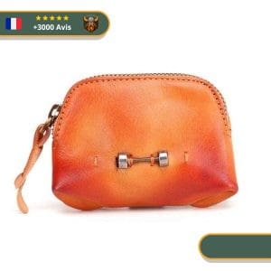 Porte monnaie Viking Cuir Véritable orange