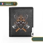 Portefeuille Viking Guerrier Nordique noir